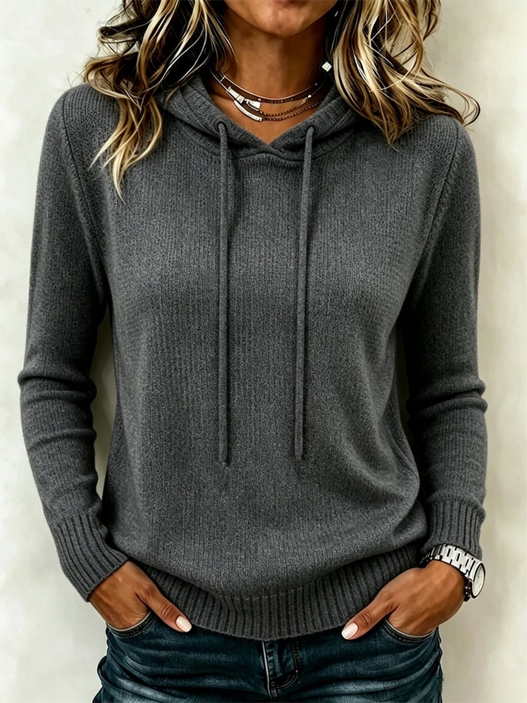 New Women's Hooded Long-sleeve Casual Top Sweater. photo 4