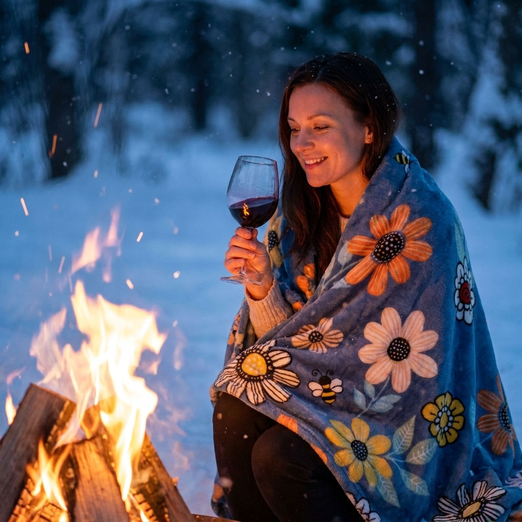 1PC Soft Fleece Throw Blanket, Lightweight Warm Plush Blanket For Camping Sofa Bedroom photo 1