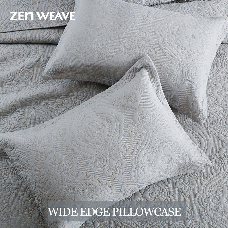 3-Piece Damascus Quilted Bedspread Set  Embossed Quilting Cotton Filled Reversible Coverlet Skin-Friendly Soft Breathable Non-Slip Anti-Wrinkle No Static Electricity All-Season  Lightweight Bedding photo 7