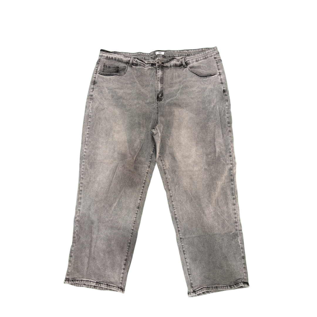 Washed Grey Jeans Men Loose Fit Denim Pants Casual Streetwear Oversized Plus Size Big Size Ready Stock photo 3
