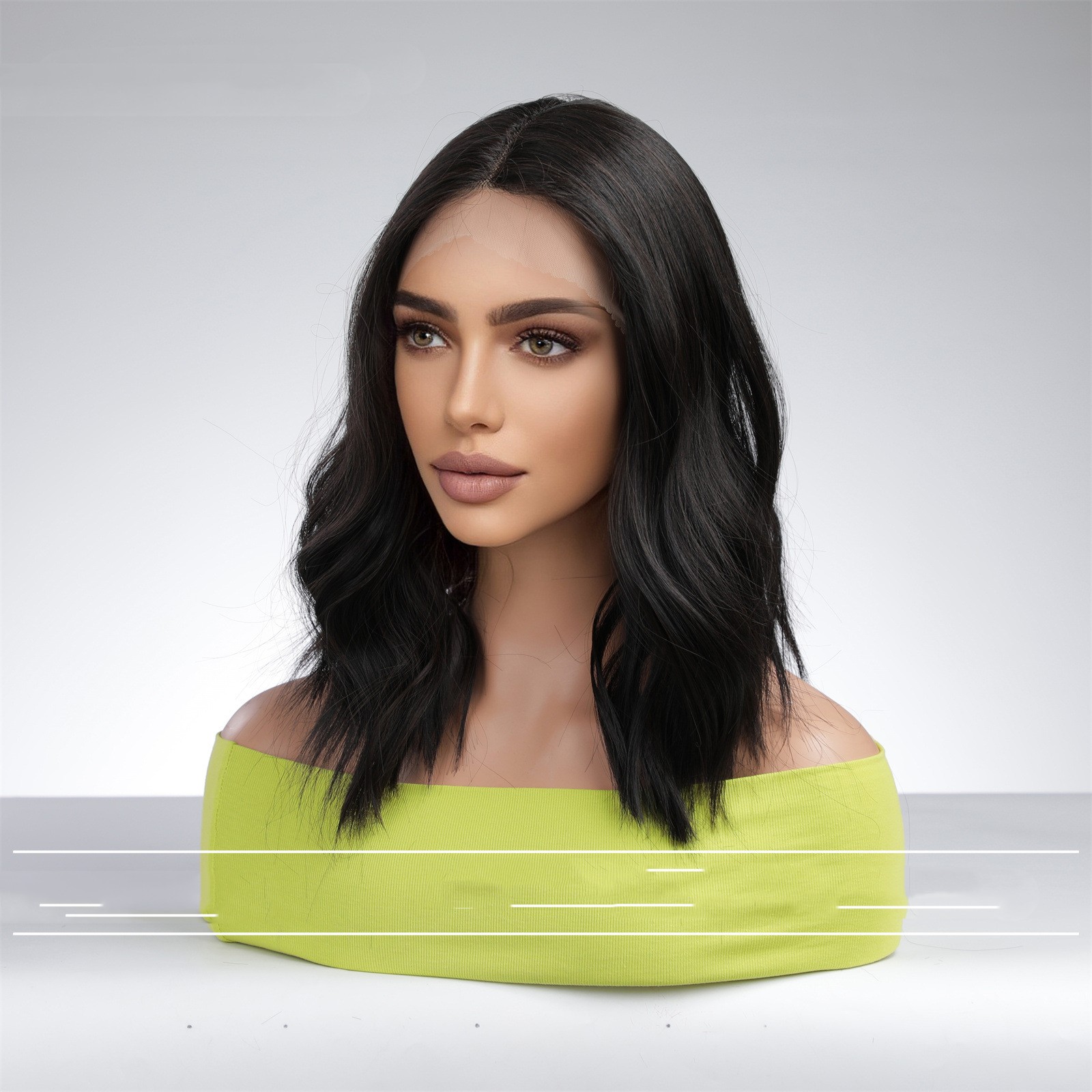 Medium Gradient White Shoulder-length Short Straight Hair Wig photo 3