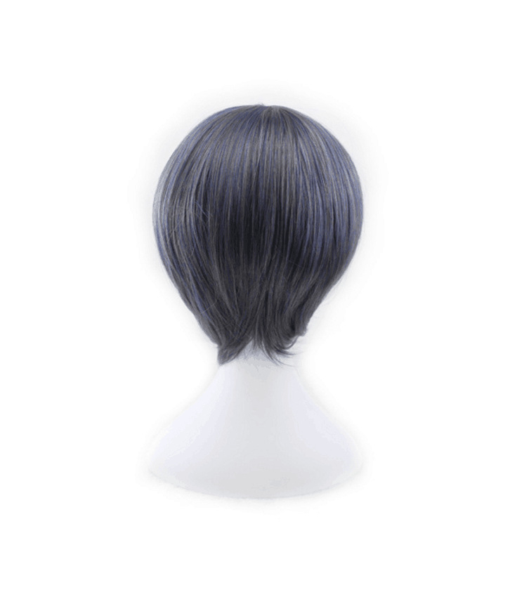 Wig Men's Purple Gray Mixed Color Short Hair photo 5