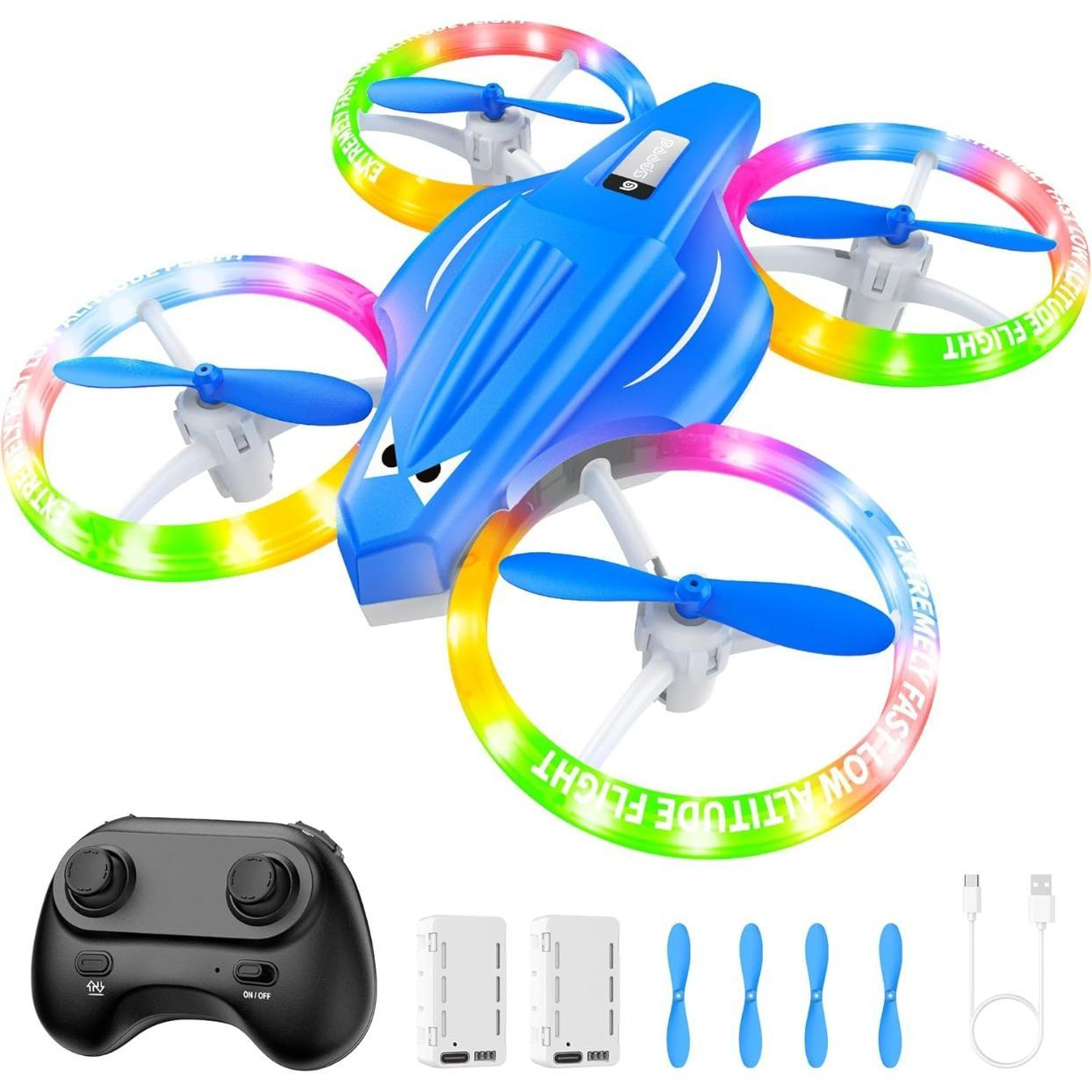 Durable Kid Drone  ABS Plastic Button Controller  3 Speed Modes  Adjustable Rechargeable Multi Battery Quadcopter photo 1