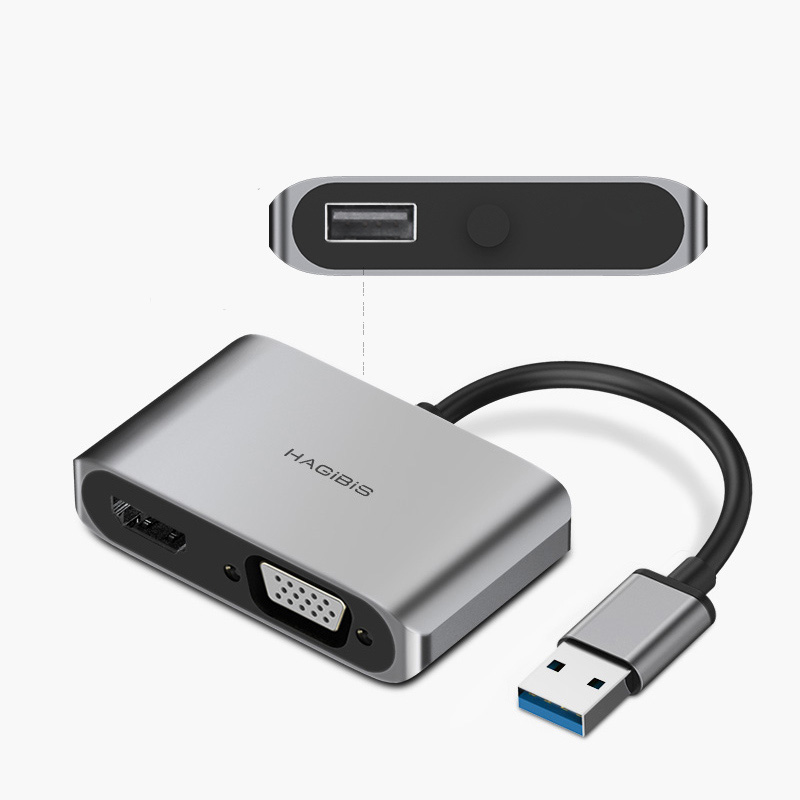 Hagibis USB 3.0 to HDMI-compatible VGA Adapter 4K HD Multi-Display 2in1 USB to HDMI-compatible Converter for Windows 7 8 0 OS photo 4