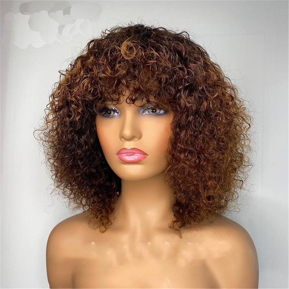 Women's Black African Small Curly Short Curly Hair Wig Long Hair Wig Short Curly Hair photo 1