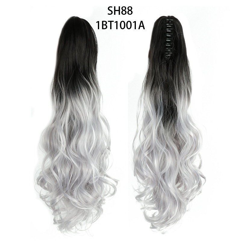 Clip-On Hairpiece Extensions Ombre Ponytail Claw Synthetic-Hair Wavy Soowee photo 3