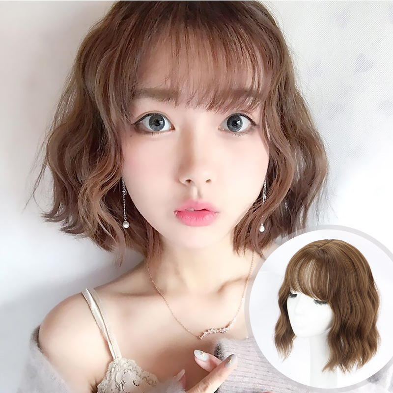 Net Red Full Headgear Style Corn Perm Short Curly Hair photo 1