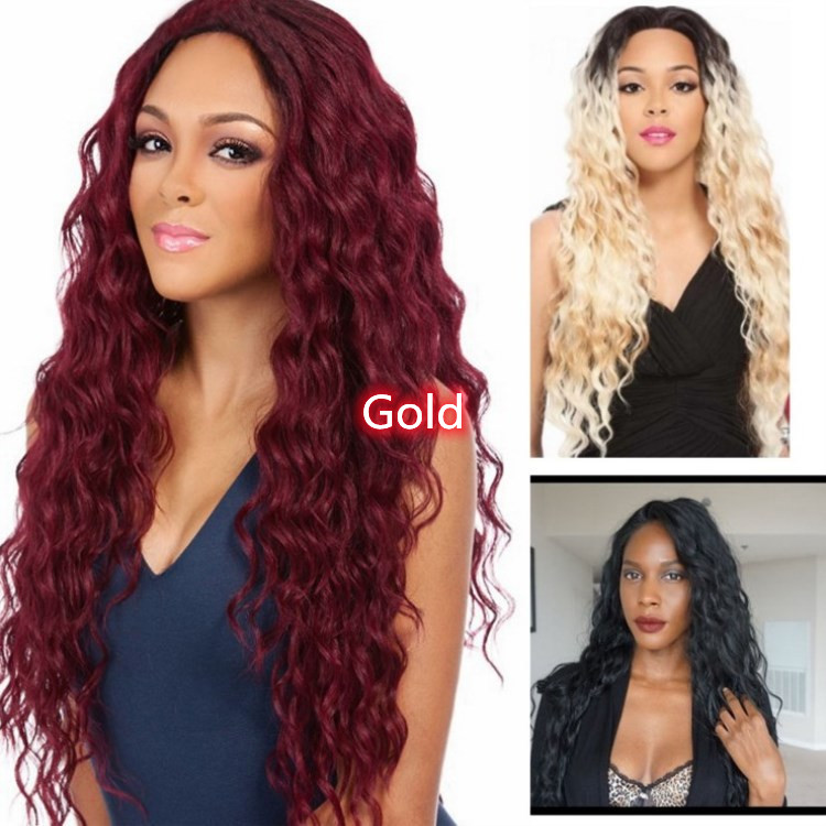 Wig Wine Red Corn Whisker Wig Black Small Curls photo 5