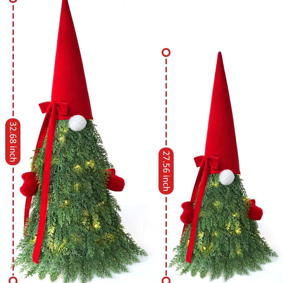 Christmas Decor, 2 Pack Christmas Gnome Topiary Trees, 32 And 27 Inch photo 4