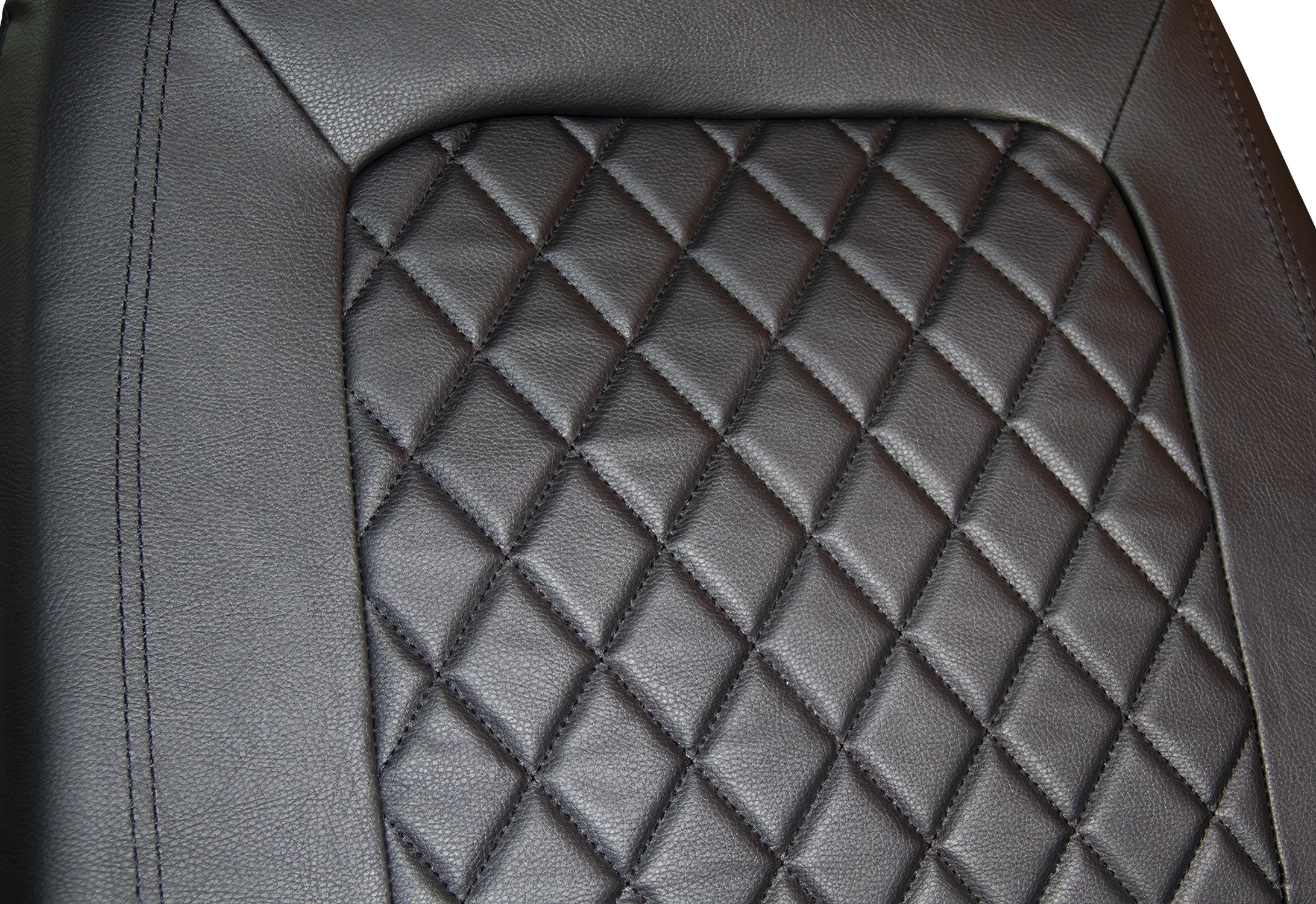 5-Seat Car Seat Cover, Single-Stitch Diamond Pattern, Quilted And Embroidered, Synthetic Leather, PVC Leather, Exported To Europe And America photo 2