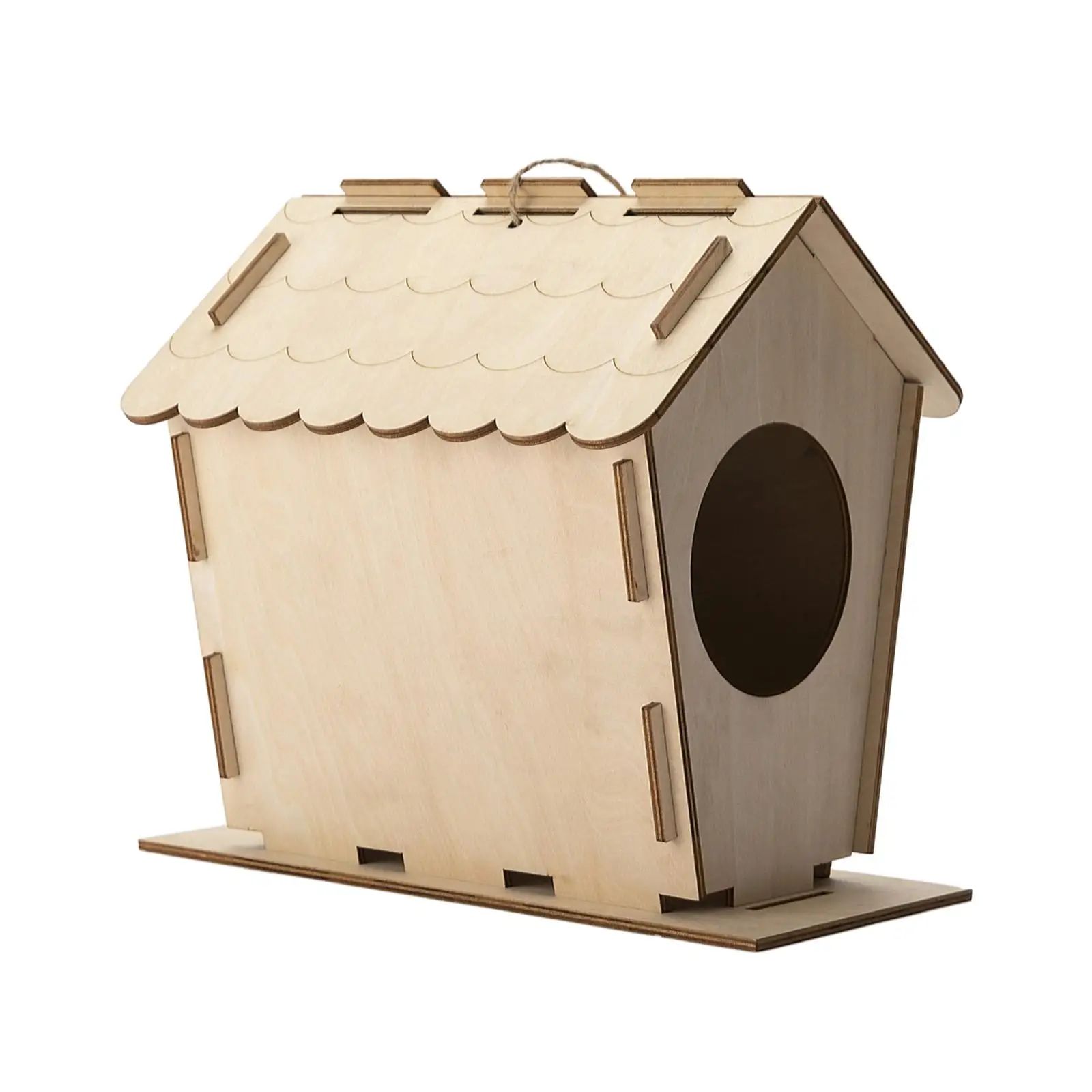 DIY Bird House Yard Gift Shelter Outdoor Unfinished Bird Nest Wooden Nesting Box photo 1
