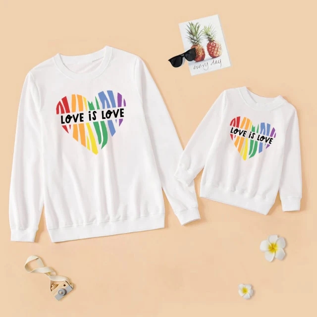 Letter Printed Parent-child Sweater Mother And Daughter Matching Clothes Three Colors photo 8