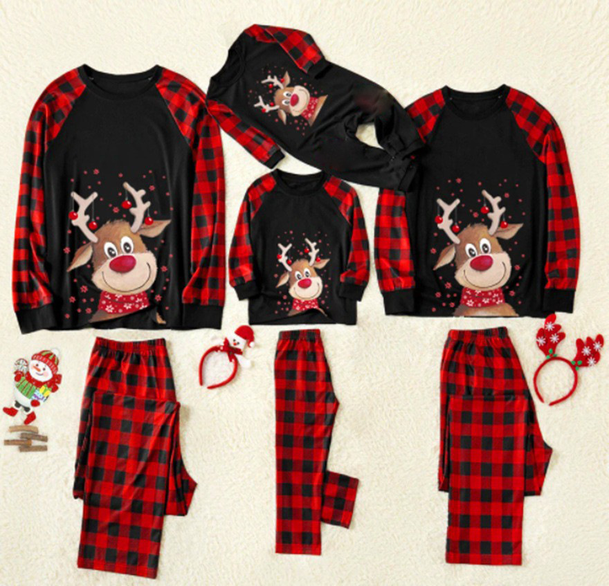 Christmas Elk Printing Parent-child Wear Homewear photo 4