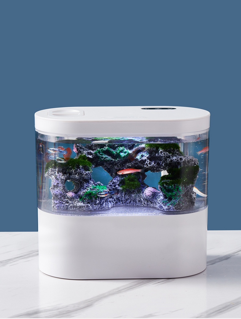 Aquarium Ecological Landscape Desktop Self-circulation Mini Small Change Water Household Fish Tank photo 6