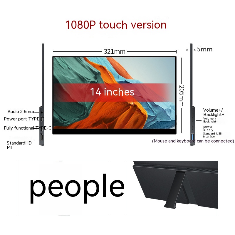 Touch Portable Monitor Mobile Phone Computer Game External Expansion Screen photo 5