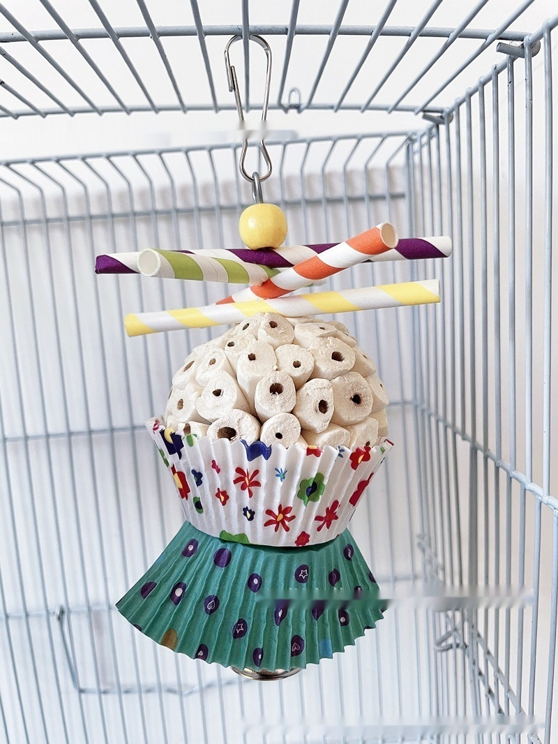 Parrot Toy Bird Edible Soft Ball Shredding Toy Relieving Boredom Chewing Bite Toy photo 6