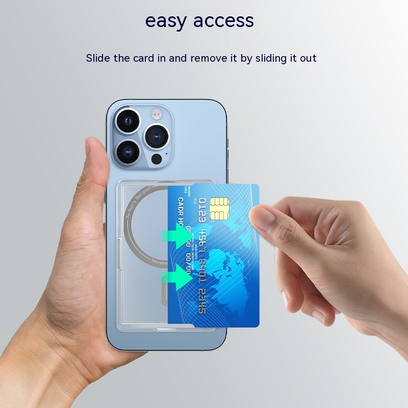 Transparent Card Clamp Mobile Phone Back Sticker Magnetic Suction photo 5