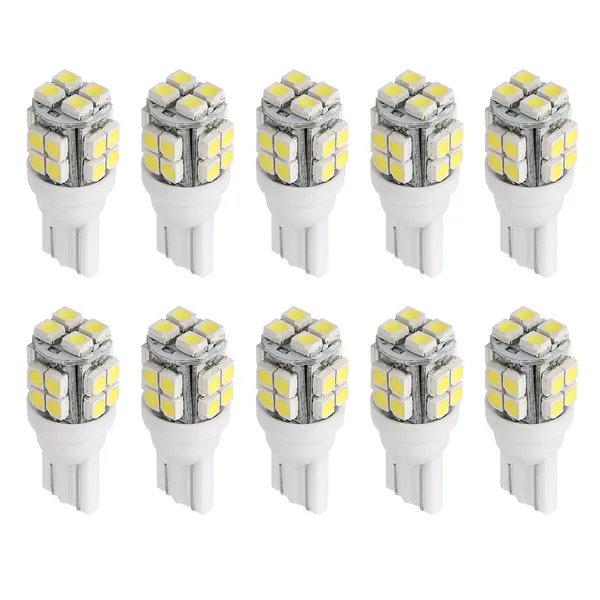 10Pcs 12V T10 LED Light Bulb Wedge Base Interior Dome Map LED Lights License Plate Trunk Side photo 1