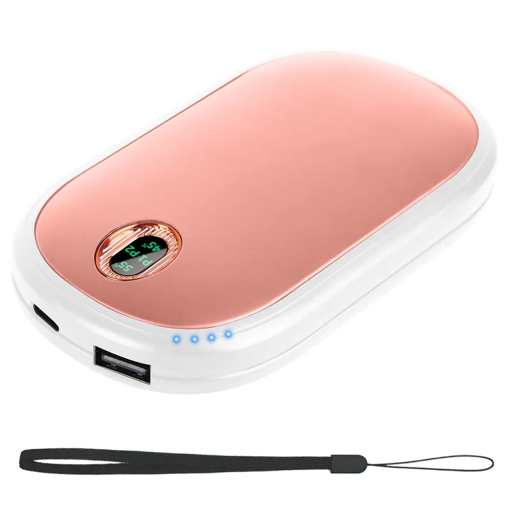 Rechargeable Hand Warmer Electric Hand Heater Portable Reusable Pocket Warmer Power Bank With Digital Display 2 Levels Double-sided Heating photo 2