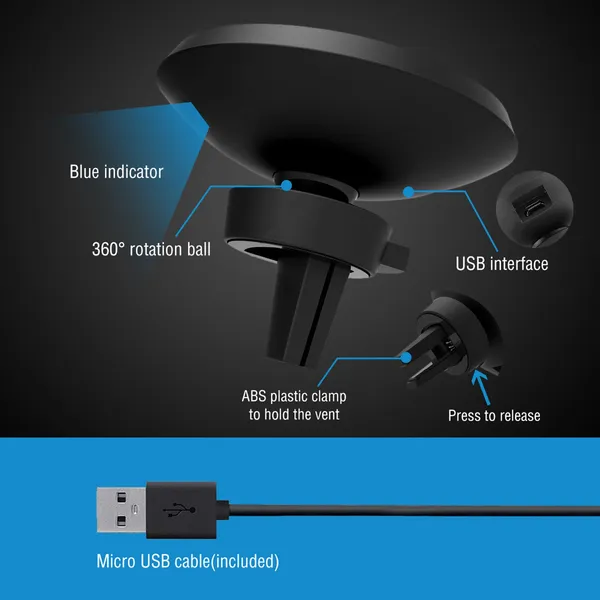 Qi Wireless Car Charger Magnetic Car Phone Charger 5W Charging Pad Air Vent Phone Mount Holder photo 4