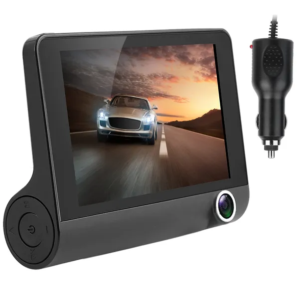 1296P Car DVR Dash Camera 4In 3 Lens Vehicle Driving Recorder Seamless Recording photo 1