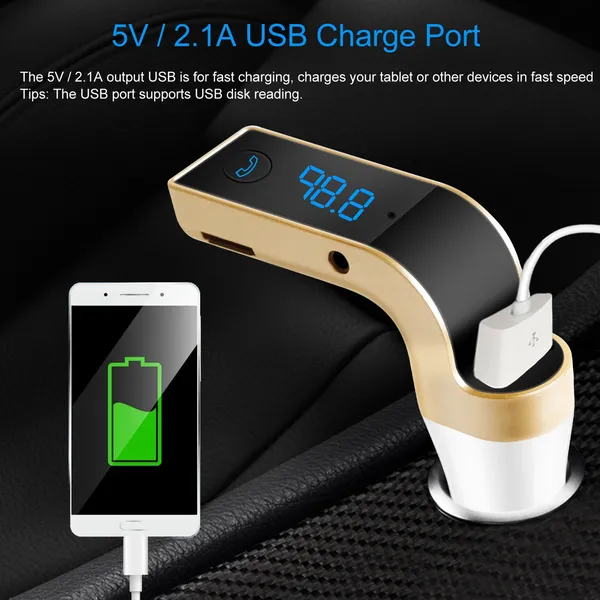 Car Wireless FM Transmitter USB Charger Hands-free Call MP3 Player MMC Card Reading Aux-in LCD Display photo 5