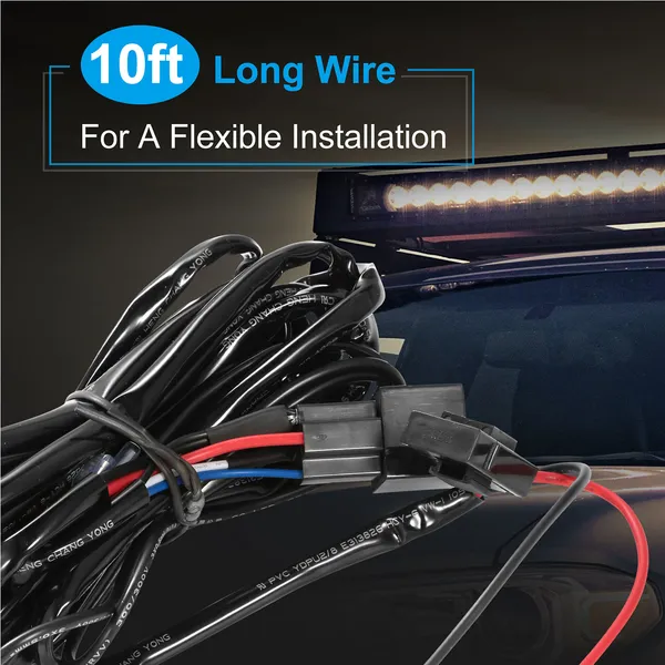 LED Light Bar Wiring Harness Kit 280W 12V 40A Power Relay Fuse On Off Switch 10ft Length Universal Fitment Light Bar Accessories photo 2
