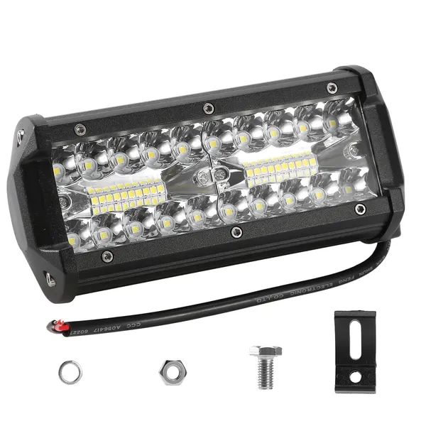 7in LED Light Bar 120W 12000LM LED Work Light Pods Offroad Driving Lights IP67 Waterproof Fog Light Spot Flood Beam For Jeep Trailer Truck Bus Boat photo 1