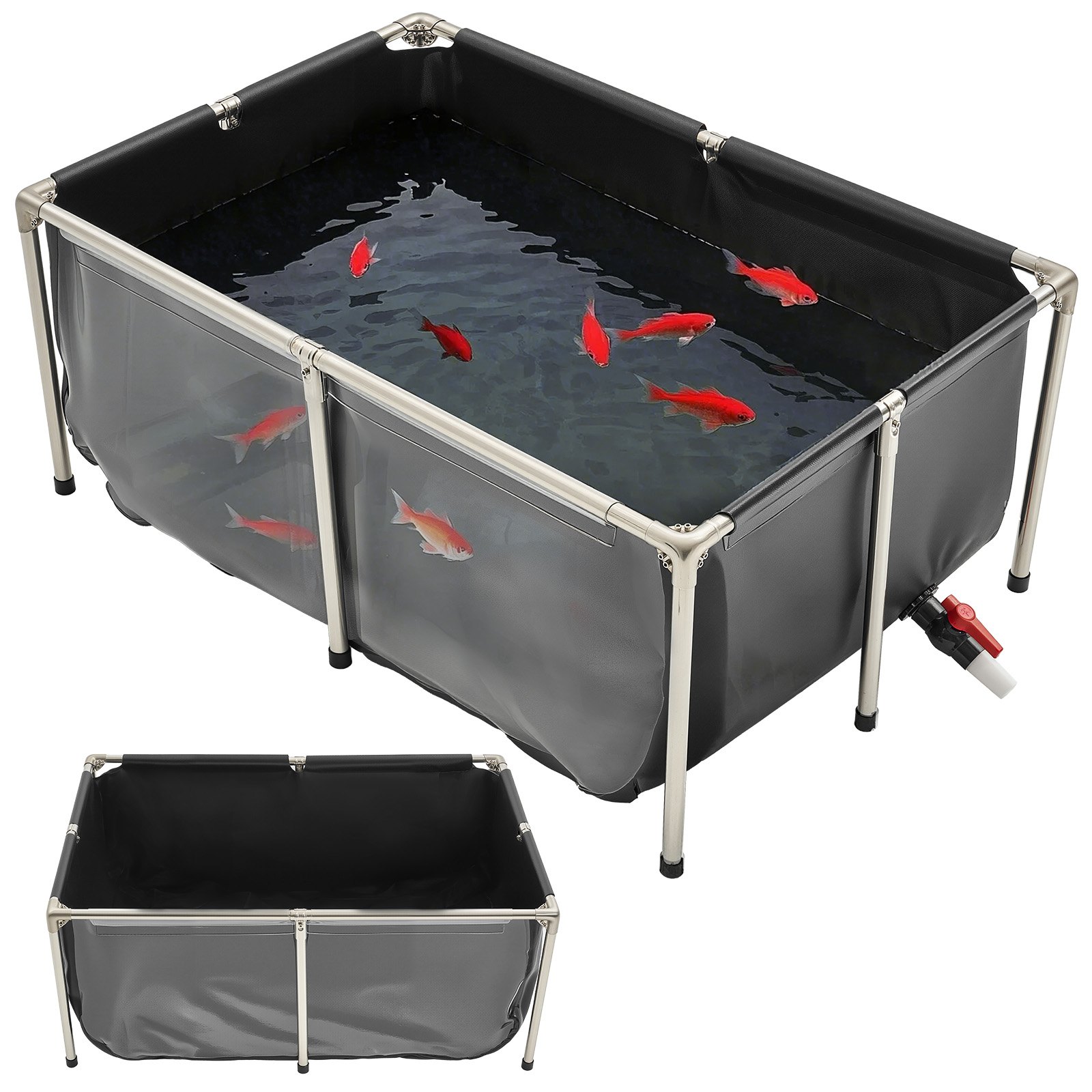 Canvas Fish Pond Above Ground Koi Tank 126.8 Gal With Clear Viewing Panel photo 1