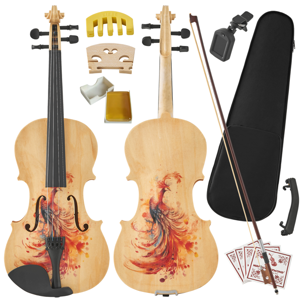 Professional 4/4 Full-Size Violin - Premium Sound, Durable & Lightweight Design With Complete Accessories, Exquisite Handcrafted Finish, Ideal Unique Gift For Musicians photo 1