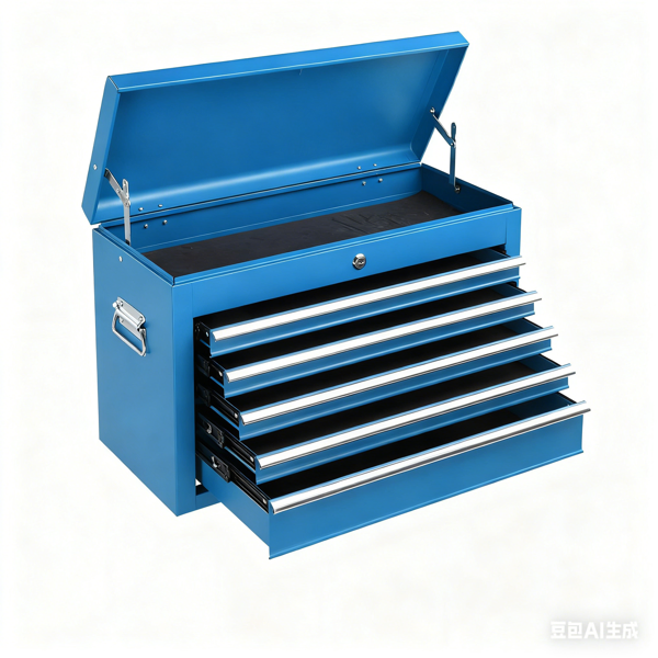 5 Drawer Lockable Steel Tool Chest, 330 Lbs Capacity, Blue Heavy-Duty Tool Storage Cabinet With Drawer Liners & Lid Support For Workshop Garage Maintenance photo 2