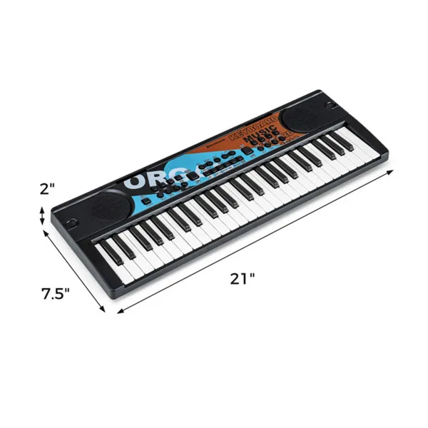 49 Keys Kids Electronic Keyboard With Microphone, 8 Tones & Rhythms Educational Music Toy For Age 3+ - Black photo 5