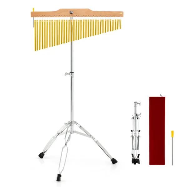 36-Tube Single-Row Wind Chime With Adjustable Tripod Stand, Portable Percussion Instrument For Church Band & Orchestra photo 6