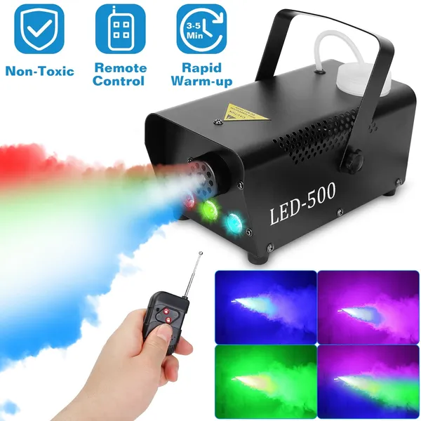 400W Fog Machine RGB LED Party Club DJ Fogger Rapid Heating Remote Control Wedding Stage Smoke Machine photo 1