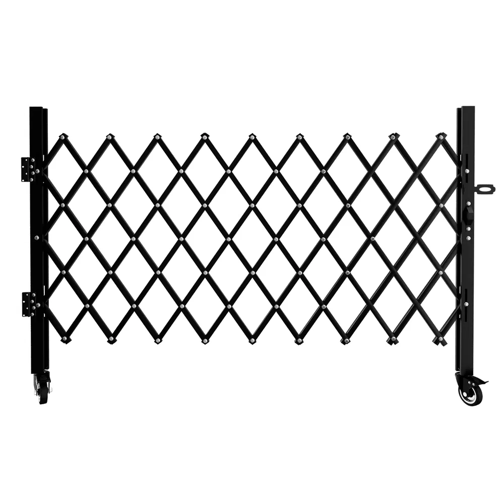 Foldable Security Gate, Expandable Safety Barrier With 360' Swivel Casters Lockable Design, Portable Mobile Rolling Barricade For Garage, Warehouse, Driveway And Pool Areas - 87' H X 85' W photo 4