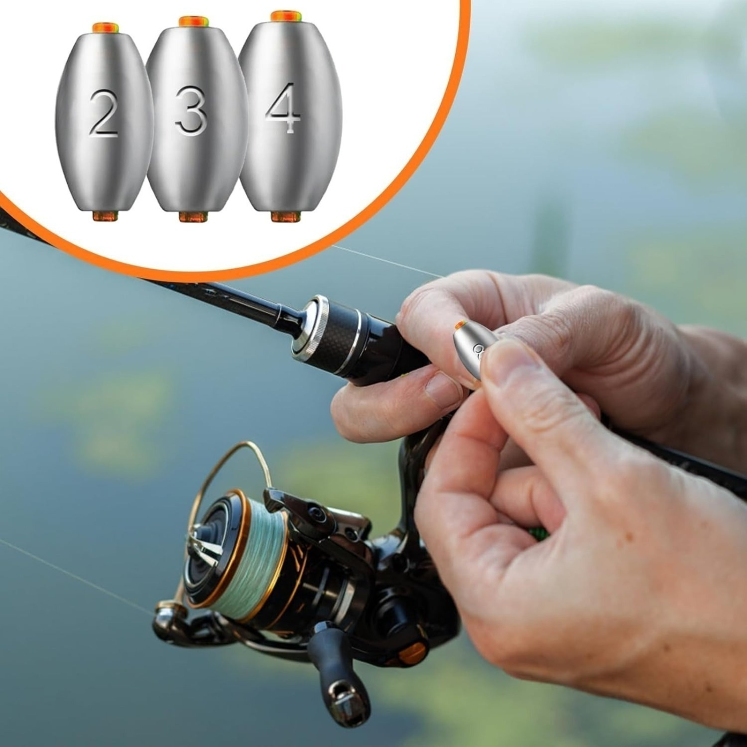 50-Piece Set Of Sea Fishing Weights With Plastic Core, Mixed 9 Sizes, Small Fishing Sinkers: 2g, 3g, 4g, 5g, 6g, 8g, 10g, 15g, 20g—Fishing Sinkers For Carp Fishing And Tackle photo 1