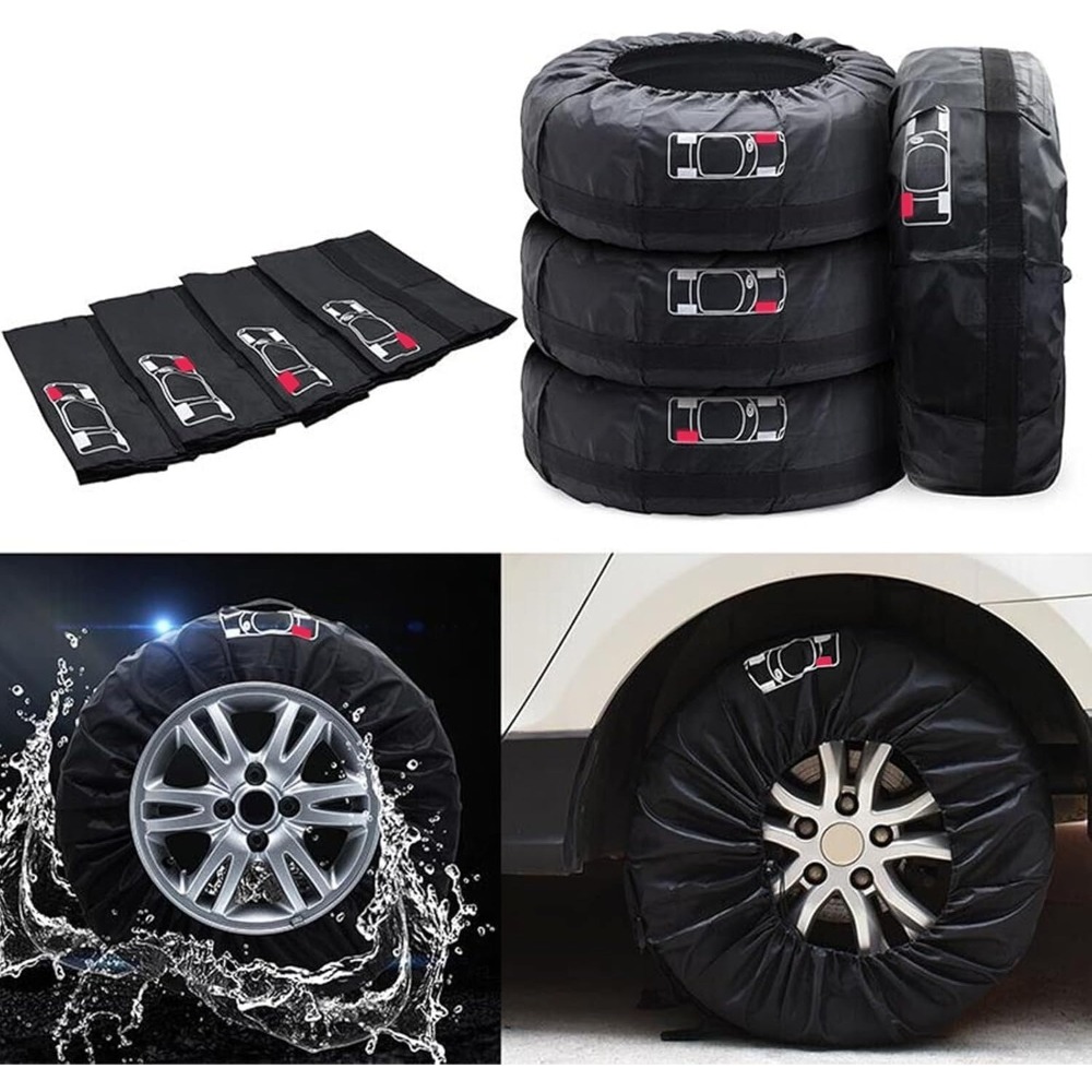 Multi-piece Party Value Pack, Tire Bag Set 18–22 Inches, 4-Piece Tire Storage Bag, Tire Protection Cover For Convenient Transport And Storage, Black (Diameter 80 Cm) photo 5