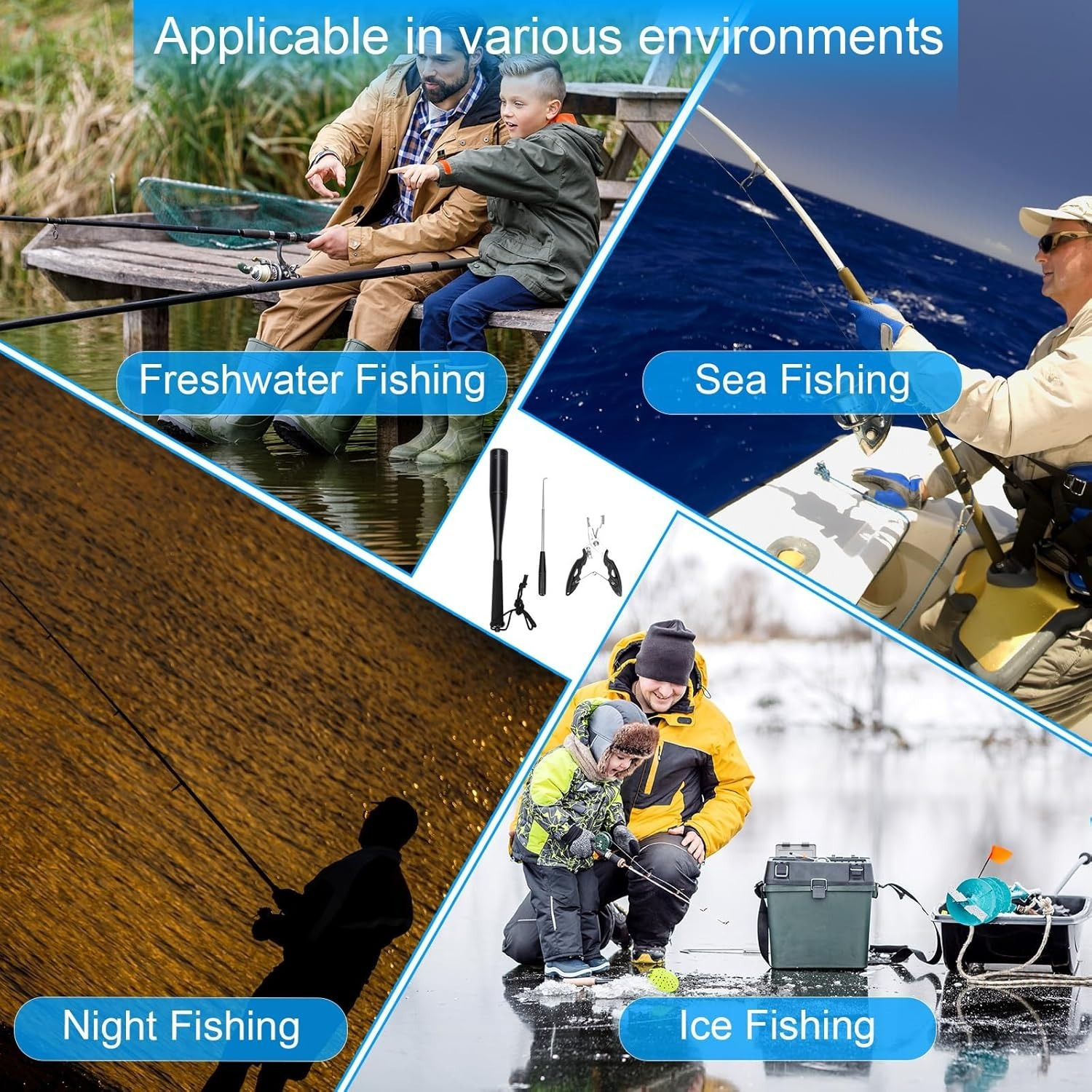 3TLG Fishing Fish Killer Set, 24.5 Cm, Aluminum Fish Stunner, Carp Fishing Accessory With Fishing Pliers And Hook Remover, Fishing For Beginners, Anglers, Predatory Fish For Spin Fishing photo 3