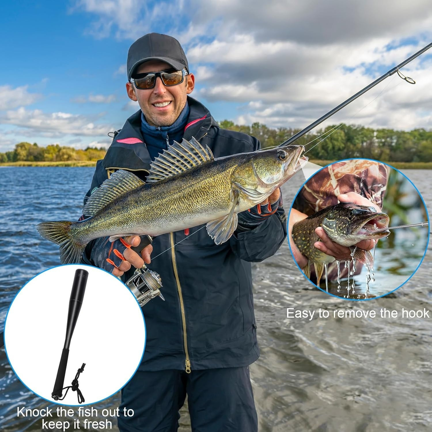 3TLG Fishing Fish Killer Set, 24.5 Cm, Aluminum Fish Stunner, Carp Fishing Accessory With Fishing Pliers And Hook Remover, Fishing For Beginners, Anglers, Predatory Fish For Spin Fishing photo 2
