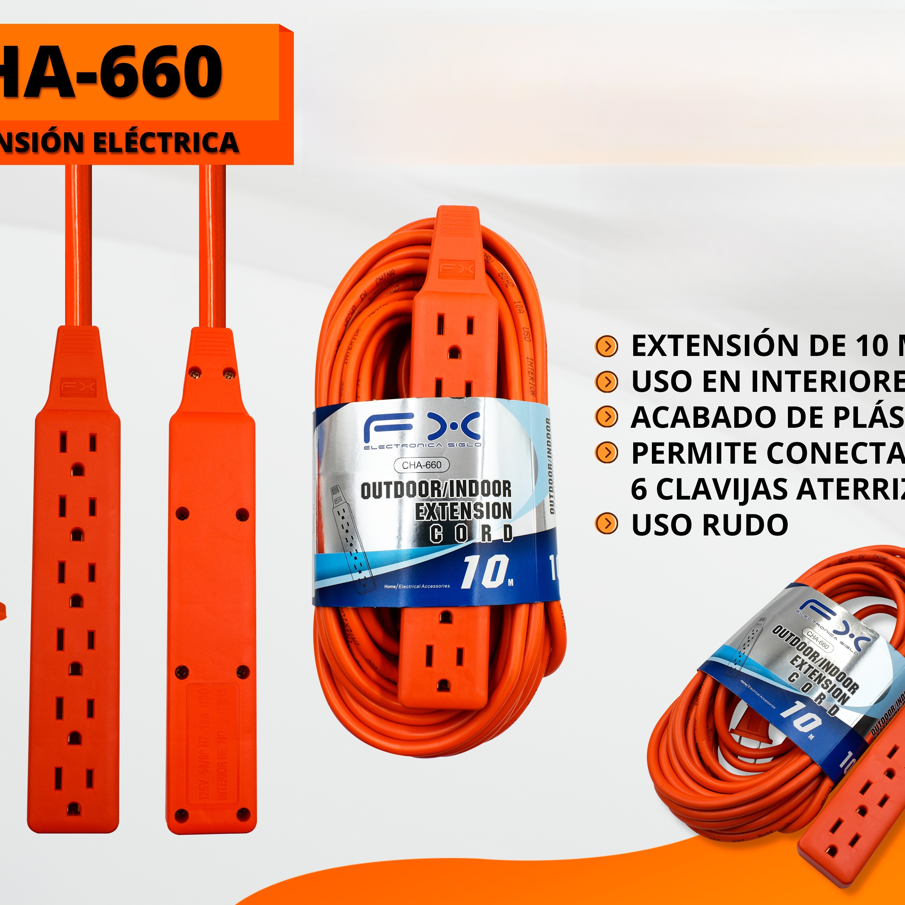 Extension Cord Socket 10.6m Slot Plug Strip Orangefor Homelong Power Strip photo 1