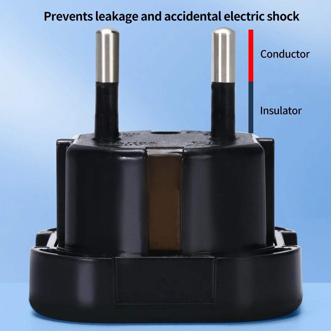 6X Black UK To EU Travel Adaptor Europe European Plug Adapter UK 3 Pin To 2 Pin photo 2