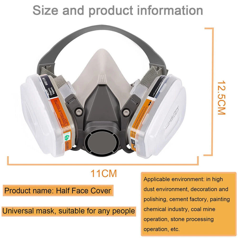 17PCS 6200 Respirator Mask Anti-Dust Gas Mask For Spray Painting Sanding Dust photo 3