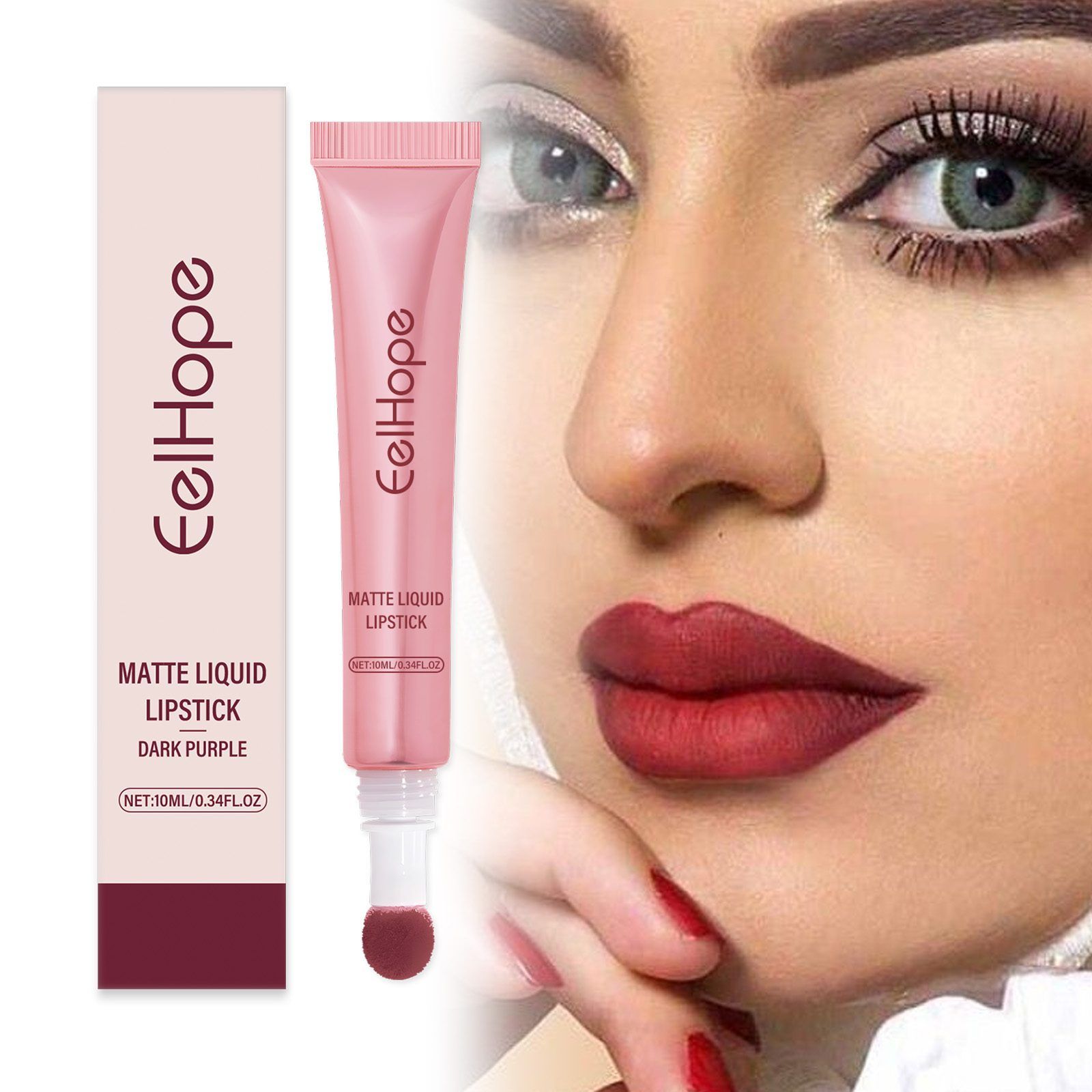 EELHOPE Matte Liquid Lip Color, Deep Purple, 10 ml photo 3
