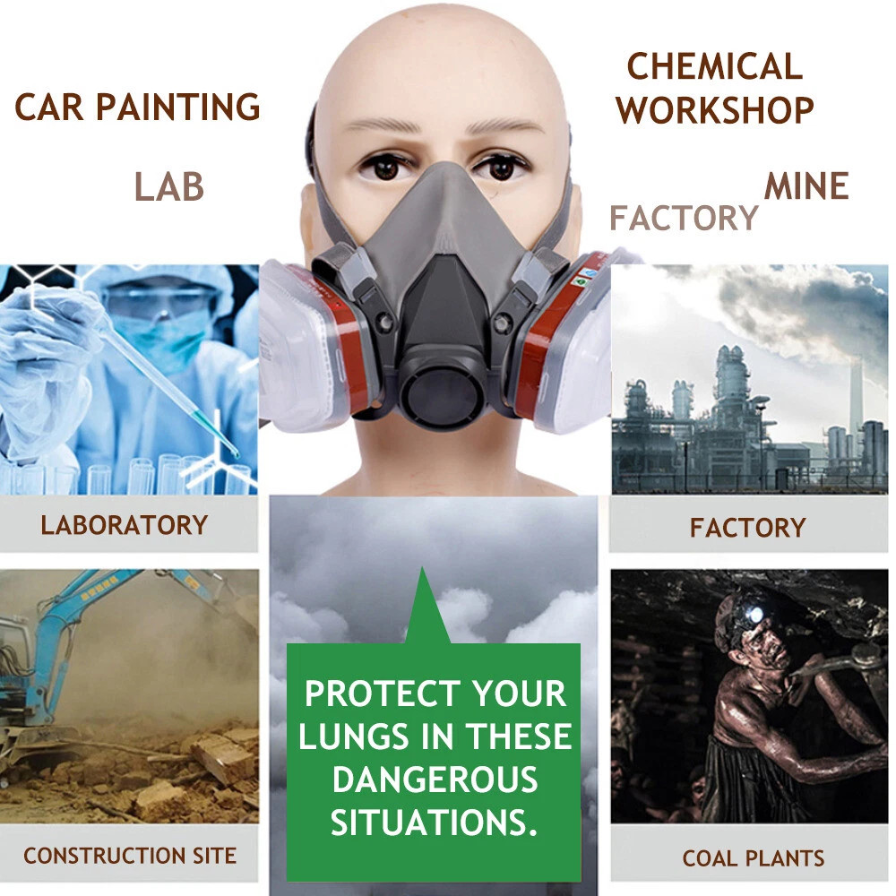 17PCS 6200 Respirator Mask Anti-Dust Gas Mask For Spray Painting Sanding Dust photo 5