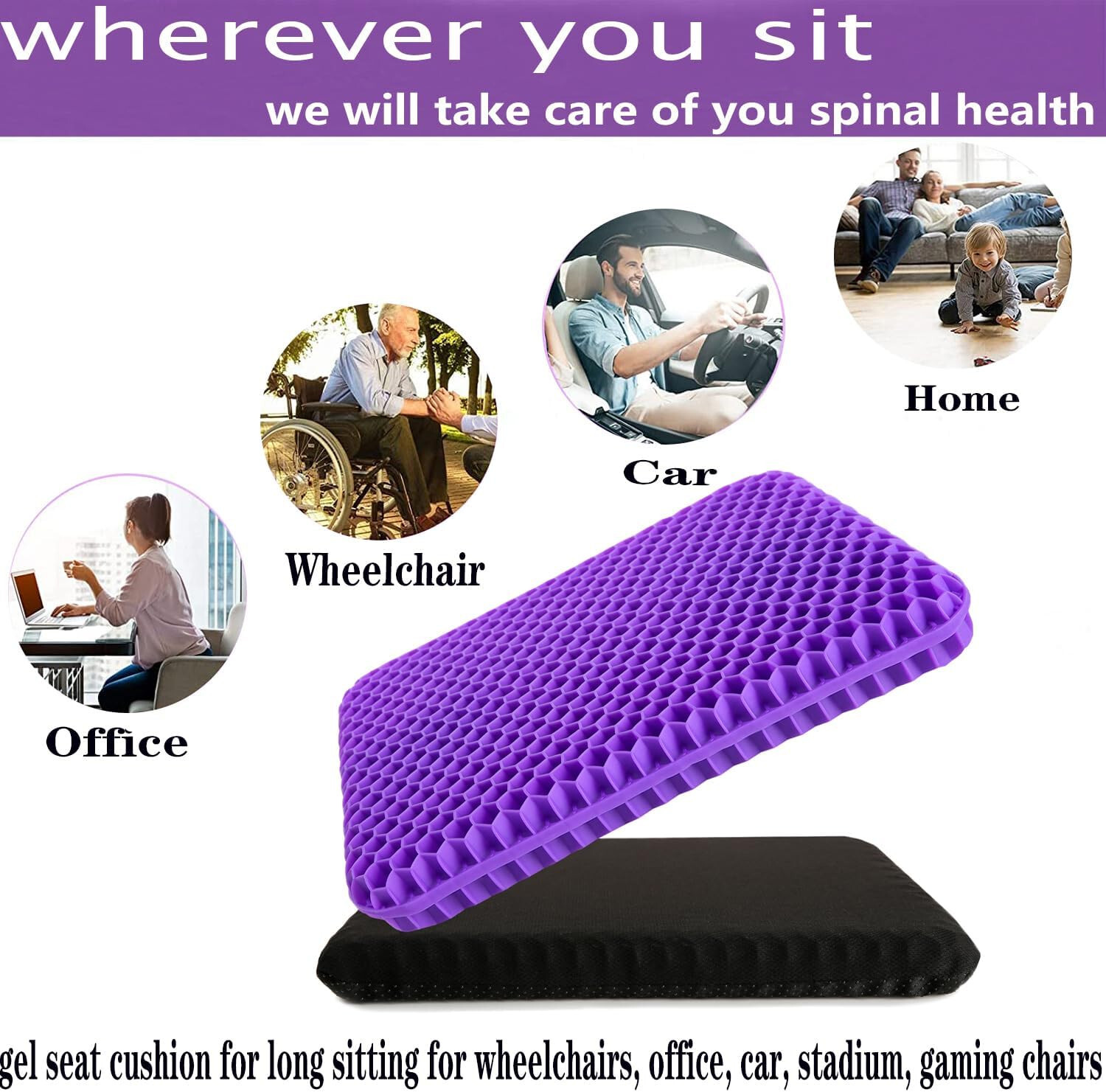 Honeycomb Breathable Gel Seat Cushion Cooling Double Thick Egg Sitting Pad Mat photo 5