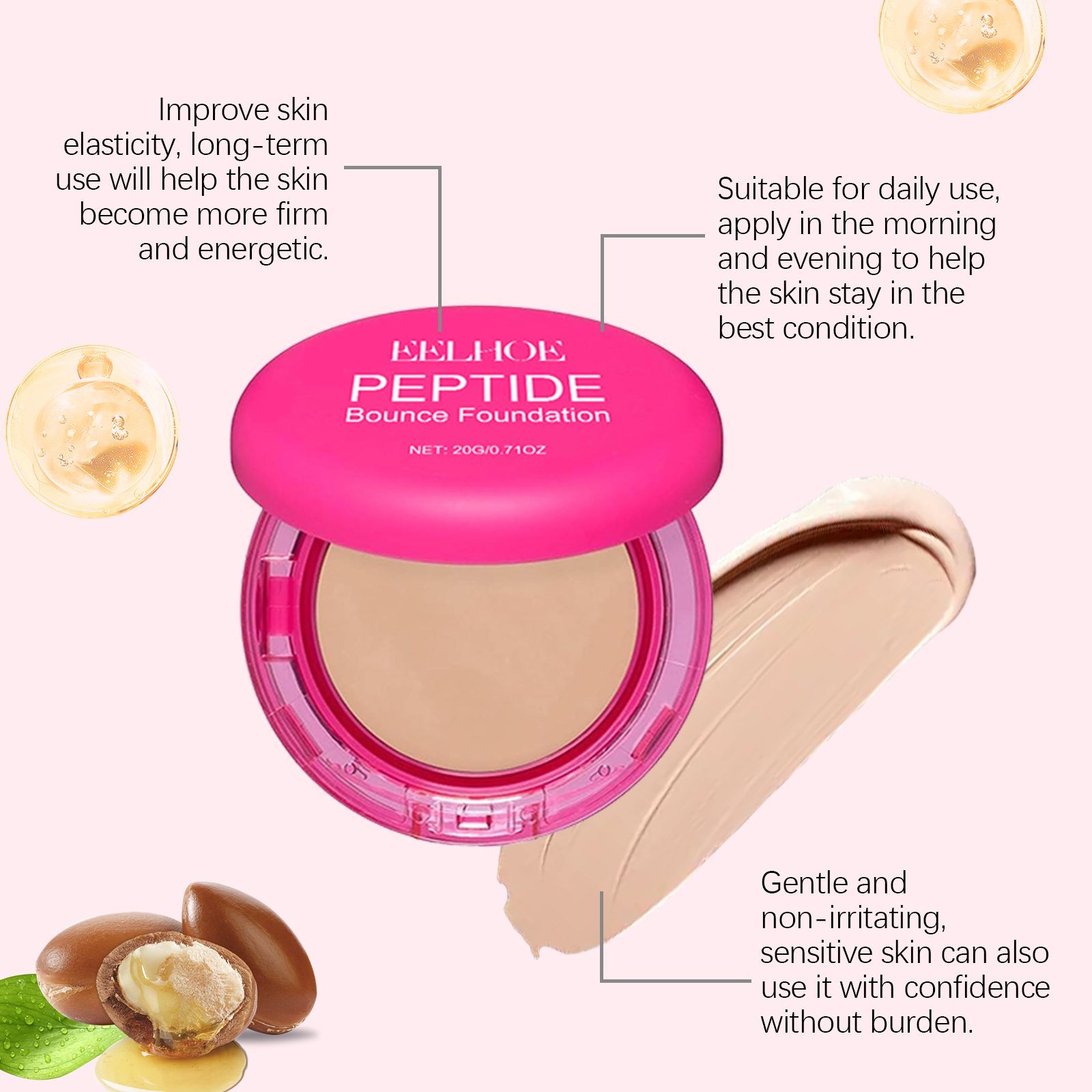 EELHOE Moisturizing Concealer Foundation Cream, Deep, 20 g photo 6