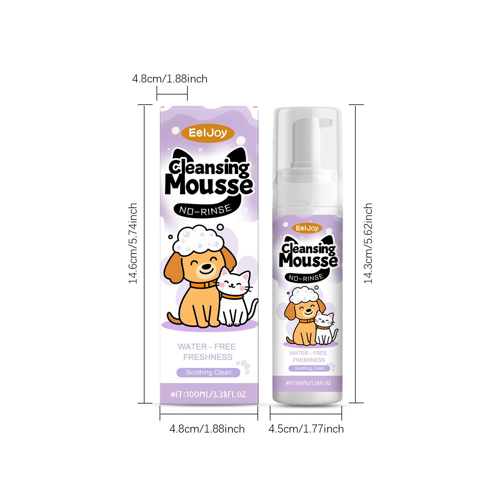 EELJOY No-Rinse Pet Face Cleansing Mousse, 100 ml photo 4