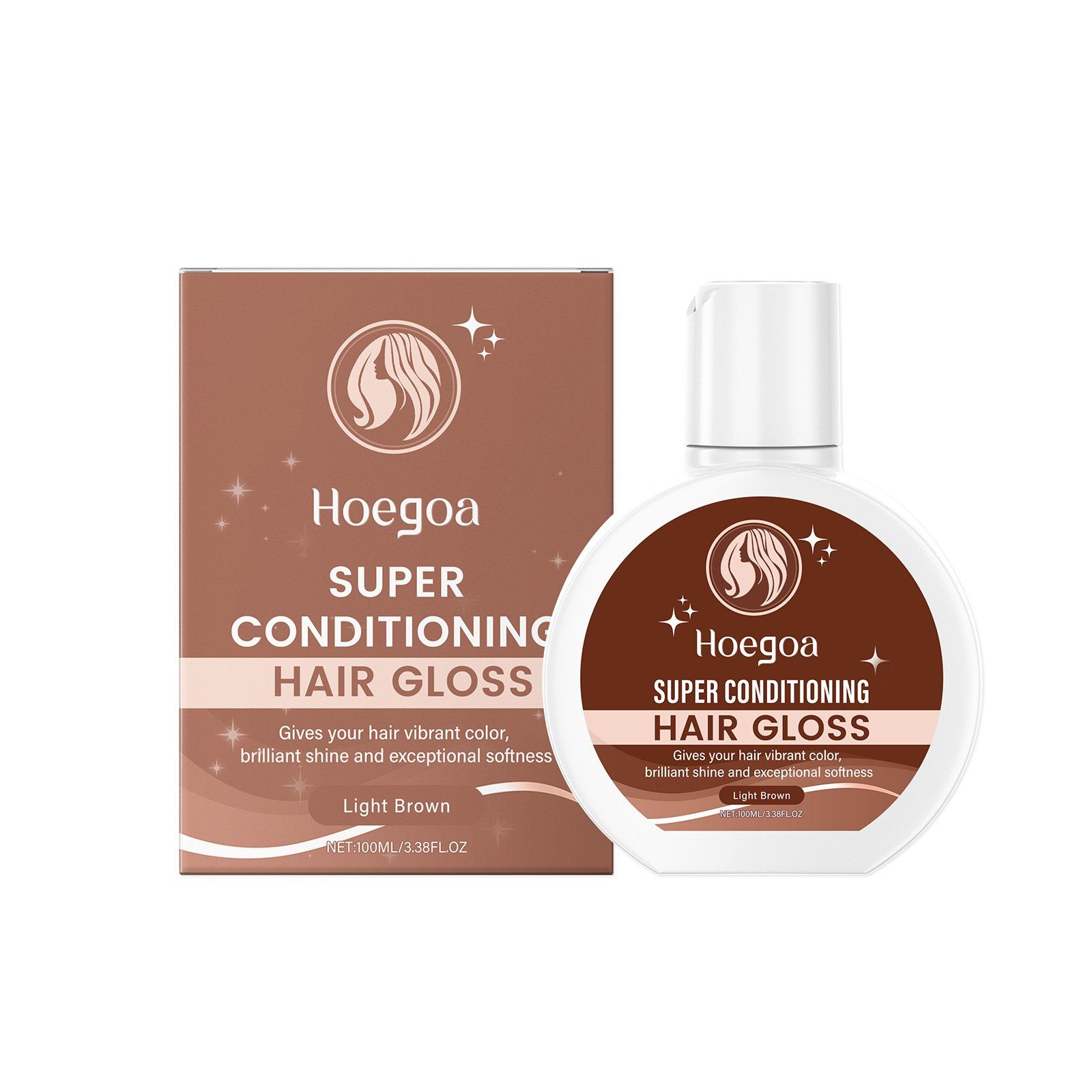 HOEGOA Light Brown Color-Depositing Hair Conditioner, 100 ml photo 5