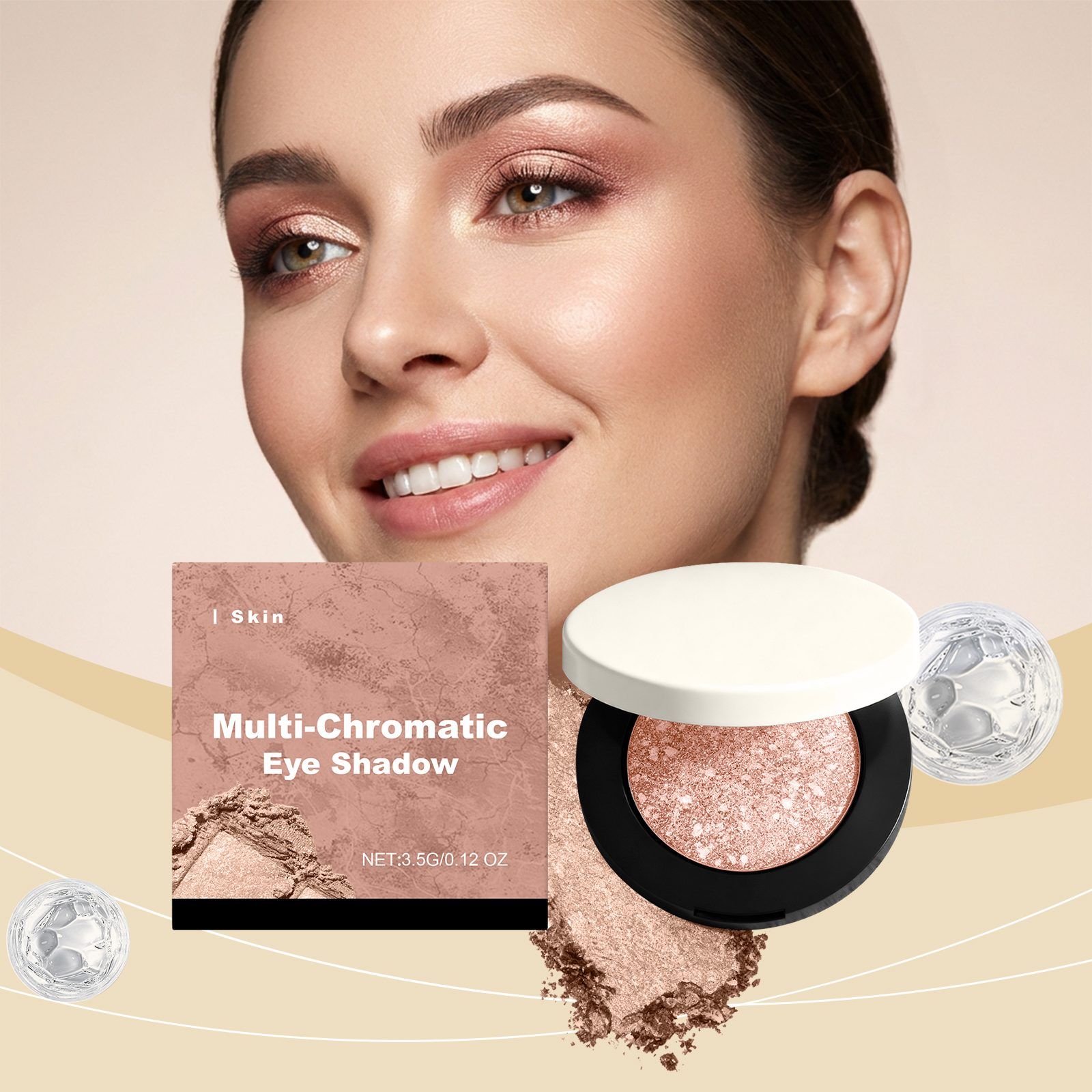 AMZ Shimmer Eye Shadow, Nude, 3.5 g photo 3