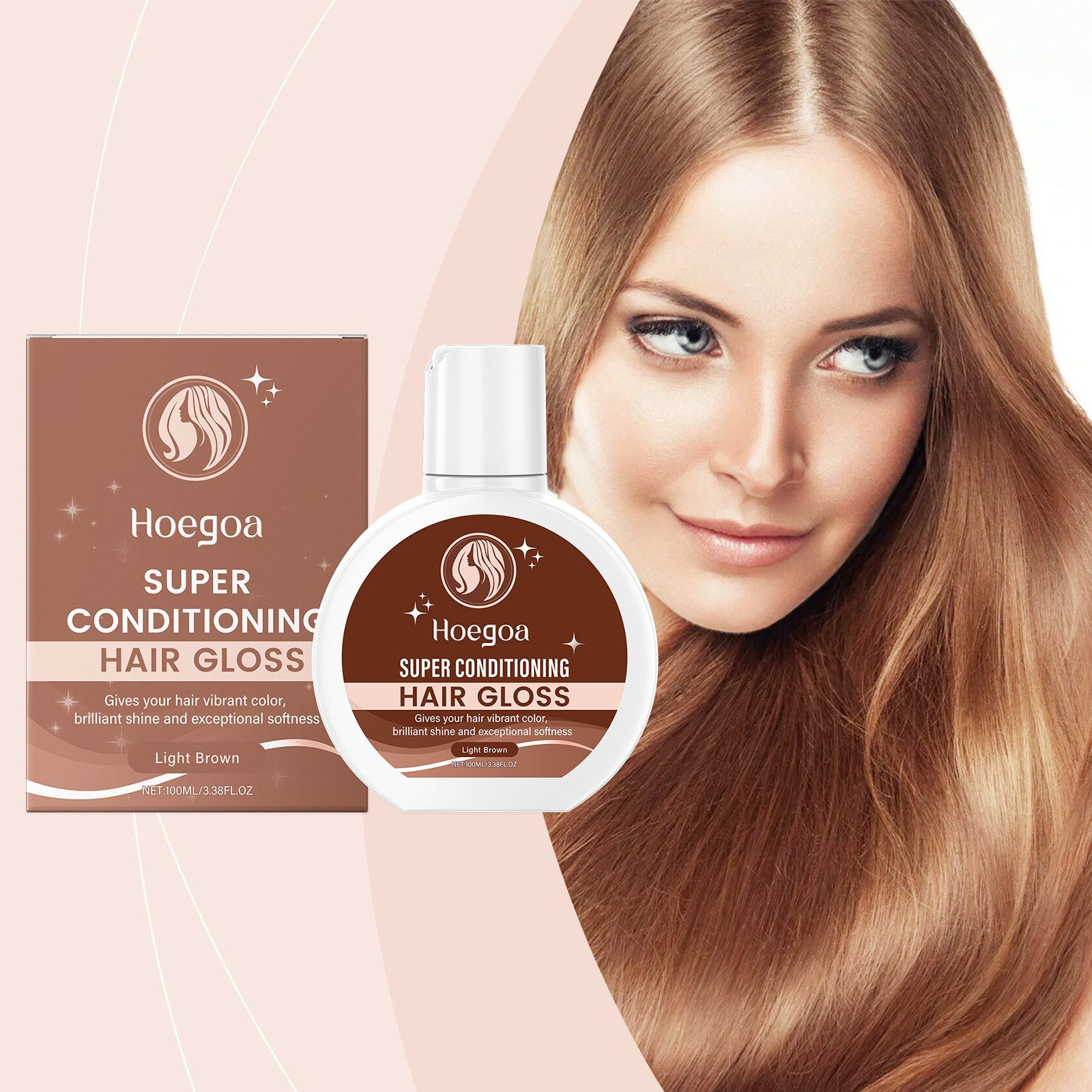 HOEGOA Light Brown Color-Depositing Hair Conditioner, 100 ml photo 8
